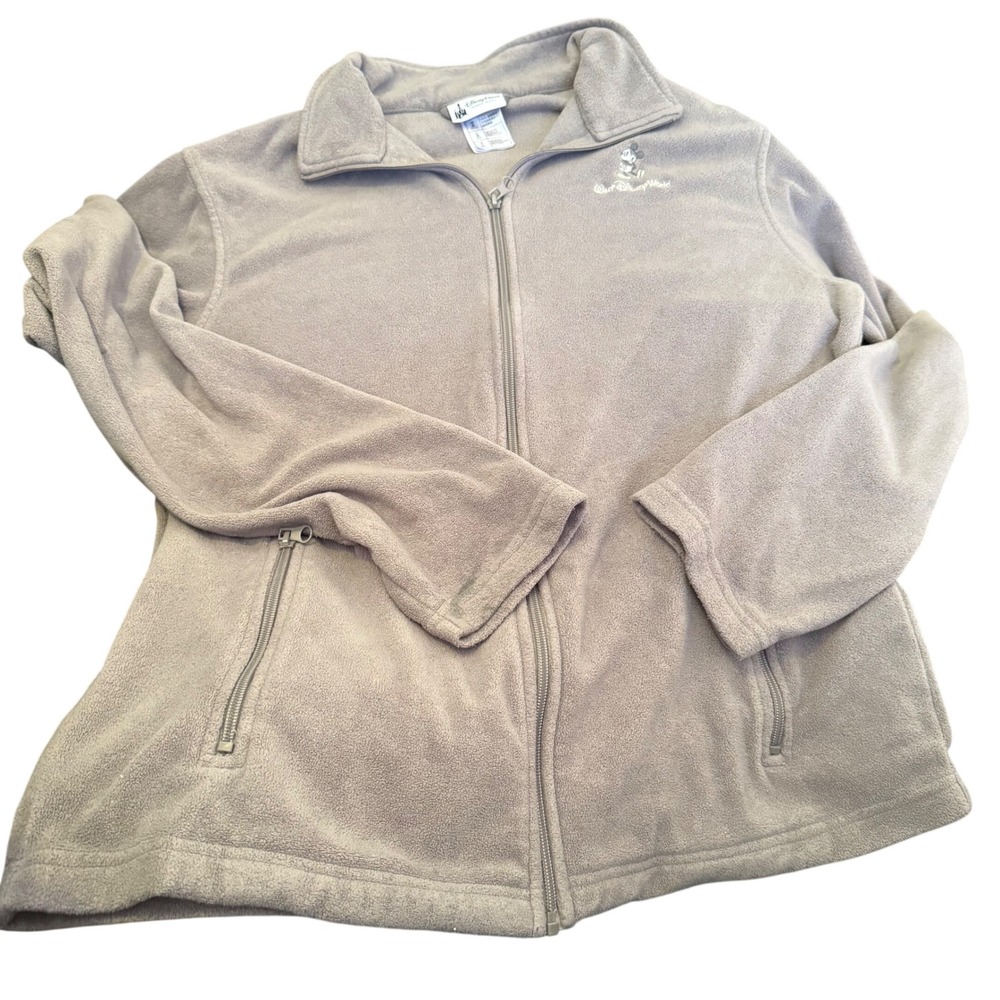 Disney Parks Walt‎ Disney World Gray Fleece Full Zip Mickey Mouse Jacket Small